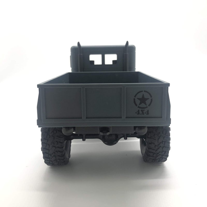 GracesDawn Gray 1/16 2.4G 4WD Off-Road RC Military Truck Rock Crawler Army Car (Model M35-A2) - Image 5